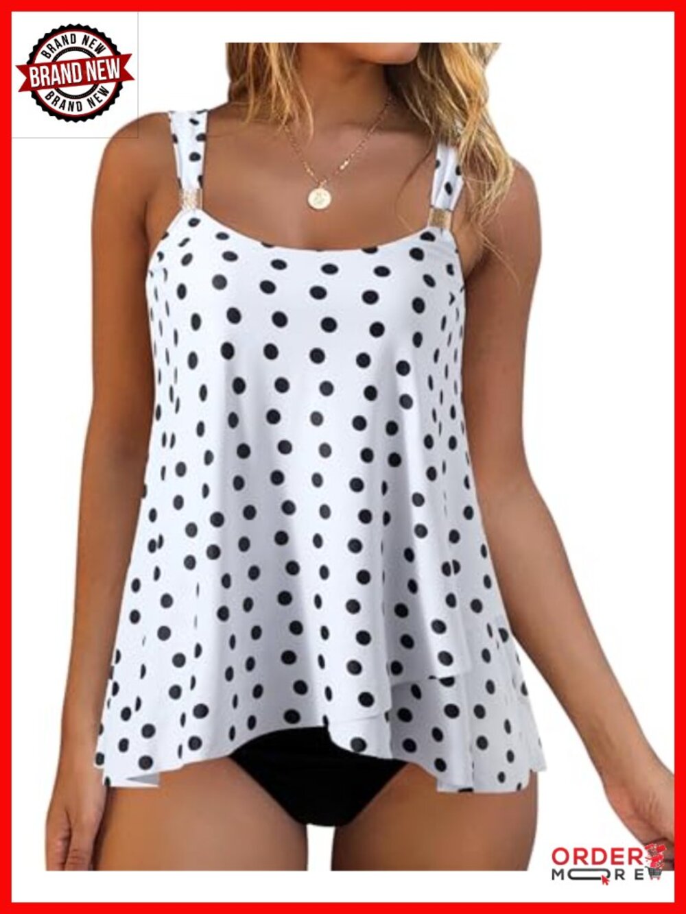 Tankini Bathing Suit Ruffle High Waisted Swimsuit Plus Size Tummy Control
